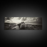 Seaside Canvas Bags, Coastal Travel Vibes, Rustic Ocean Decor, Neutral Wall Art, Framed Canvas Print, Bedroom Beach Art