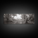 Forest Edge Trail, Nature Path Print, Sepia Photography, Cozy Autumn Vibes, Canvas Print, Entryway or Hallway Wall Art