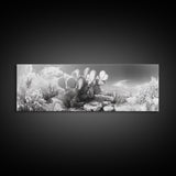 Desert Cactus Garden, Sunlit Southwest Scene, Nature Landscape Art, Canvas Print, Rustic Living Room Wall Decor, Boho Style