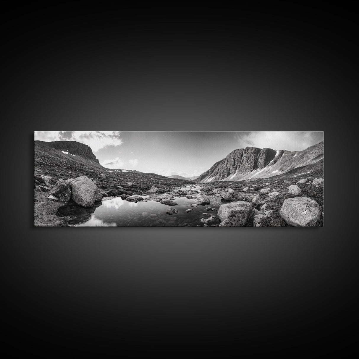 Mountain Stream, Rocky Path, Alpine Beauty, Wilderness Escape, Canvas Print, Cabin Wall Art, Nature Photography, Adventure Home Vibe