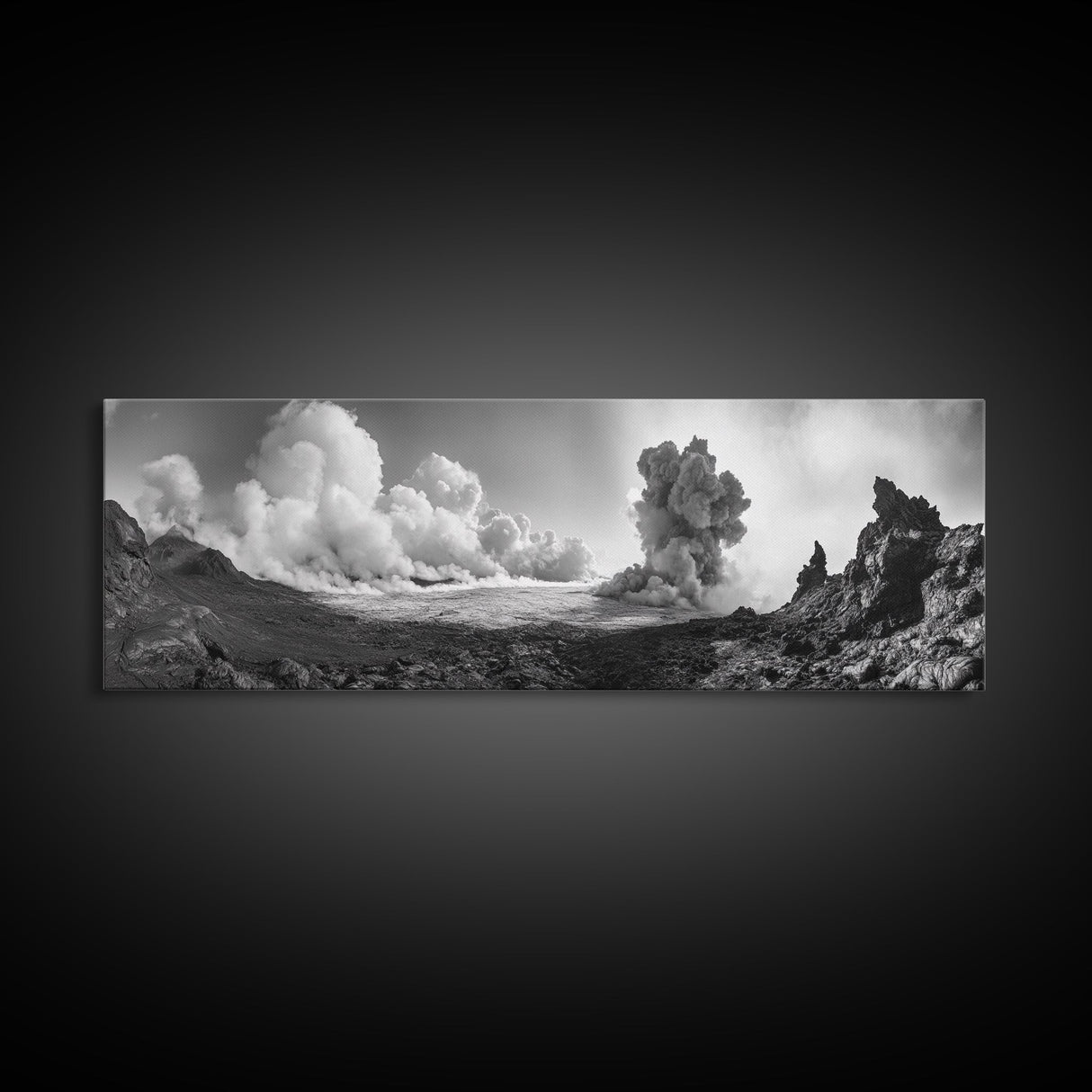 Volcanic Cloudscape, Earth Power, Natural Explosion, Dramatic Wall Decor, Framed Canvas Print, Adventure Art, Rustic Living Room Wall Art