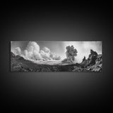 Volcanic Cloudscape, Earth Power, Natural Explosion, Dramatic Wall Decor, Framed Canvas Print, Adventure Art, Rustic Living Room Wall Art