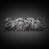 Textured Leaves, Monochrome Nature, Abstract Pattern, Botanical Wall Art, Framed Canvas Print, Modern Bedroom Art, Minimalist Decor