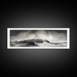 Sand Dune Storm, Coastal Winds, Black and White Nature, Framed Canvas Print, Neutral Wall Art, Hallway Decor, Minimalist Style