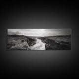 River Canyon, Rugged Cliffs, Dramatic Valley, Wild Terrain, Framed Canvas Print, Adventure Wall Art, Office Decor, Nature Photography Style
