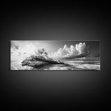 Tropical Island, Ocean Clouds, Stormy Sky, Canvas Print, Surreal Nature Wall Art, Coastal Home Decor, Dreamy Beach Scene Photography