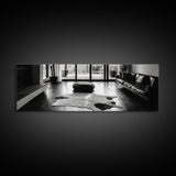 Modern Living, Minimalist Decor, Cowhide Rug, Framed Canvas Print, Neutral Aesthetic Wall Art, Luxury Living Room Design Accent