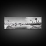 Oasis Reflections, Palm Trees, Desert Scene, Infrared Art Print, Framed Canvas Print, Tropical Wall Art, Boho Bedroom Decor, Tranquil Style