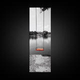 Swing Over Lake, Still Waters, Childhood Memories, Tranquil View – Canvas Print, Minimalist Wall Art, Kids Room Decor, Serene Black and White