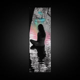 Dreamy Lake View, Solitude Moment, Color Splash Art, Framed Canvas Print, Moody Wall Art, Bedroom Decor, Surreal Photography, Meditation Vibe
