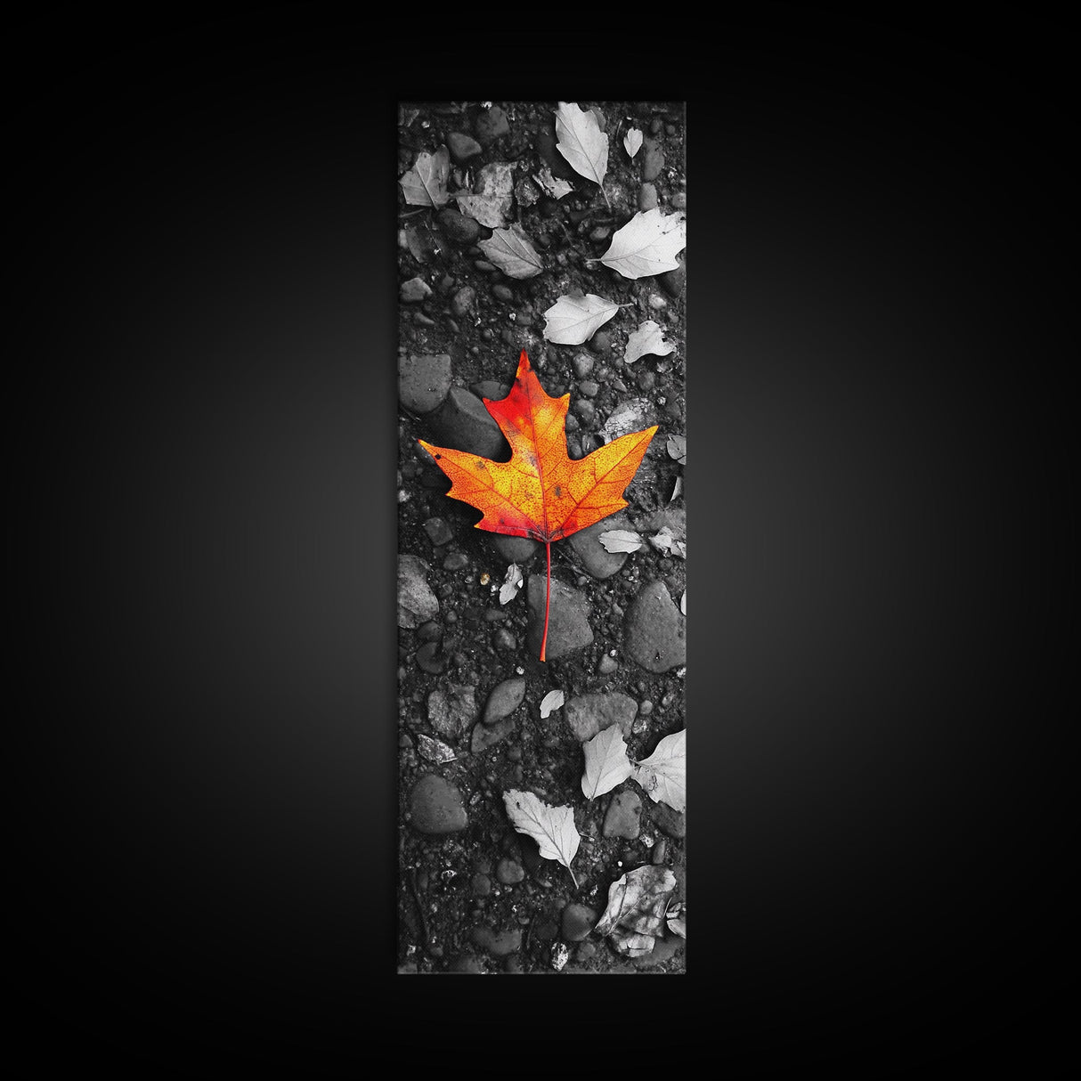 Maple Leaf Focus, Autumn Ground, Fall Vibes, Canvas Print, Nature Photography, Minimalist Art, Entryway Wall Decor, Earth Tone Aesthetic