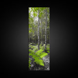 Birch Tree Forest, Green Ferns, Nature Escape, Framed Canvas Print, Botanical Art, Eco Wall Decor, Zen Forest Scene, Serene Living Room