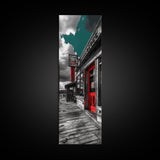 Wild West, Red Door, Desert Town, Saloon Art, Framed Canvas Print, Cowboy Wall Art, Western Decor, Rustic Bar Style, Americana Vibes