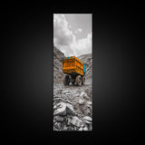 Mining Truck, Industrial Power, Bold Machinery, Construction Scene, Canvas Print, garage wall art, boys room decor, grunge wall art