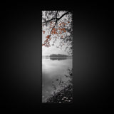 Autumn Leaves, Peaceful Lake, Misty Morning, Nature Silence, Canvas Print, Fall Wall Art, Neutral Bedroom Decor, Minimalist Photography