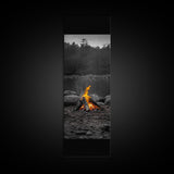 Campfire Serenity, Rustic Landscape, Outdoor Flames, Canvas Print, Cabin Wall Art, Autumn Nature Decor, Adventure Themed Art
