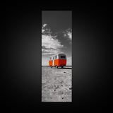 Coastal Camper Van, Beach Road Trip Art, Travel Lover Gift, Framed Canvas Print, Minimalist Seaside Decor, Van Life Wall Art, Entryway Art