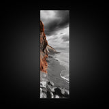 Coastal Cliffs, Orange Rocks, Seaside Drama, Fall Coastal Wall Art, Canvas Print, Earth Tone Decor, Hallway or Entryway Statement Piece