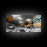 Painted Cliffs, Striped Rocks, Desert Majesty, Canyon Colors, Canvas Print, Southwest Wall Art, Nature Photography, Boho Living Room