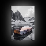 Glacial Rock, Abstract Ice Reflection, Surreal Landscape, Canvas Print, Nature Photography, Minimalist Winter Wall Art, Modern Decor