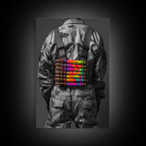 Colorful Ammo Art, Bold Bullets, Neon War, Framed Canvas Print, Urban Wall Art, Edgy Decor, Man Cave Accent, Pop Art Style