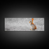 Orange Rabbit, Grass Field, Whimsical Nature, Framed Canvas Print, kids room wall art, nursery animal print, neutral nursery, woodland boho