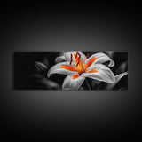 Lily Closeup, Vibrant Bloom, Floral Detail, Orange Petals, Framed Canvas Print, Kitchen Wall Art, Nature Inspired Art, Botanical Print