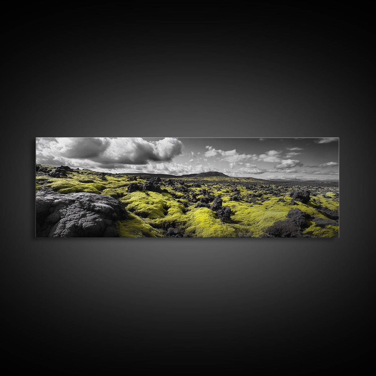 Golden Moss Hills, Modern Landscape, Earth Tones, Nature Scene, Canvas Print, Minimalist Art, Office Decor, Nature Lover Wall Art