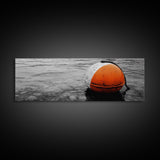 Orange Buoy Water, Minimal Marine Still Life, Nautical Photography, Ocean Vibe, Canvas Print, Bathroom Wall Art, Coastal Industrial Decor