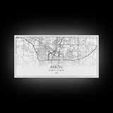 Akron Street Map, Ohio Map, Map Print, Modern Art, Wall Art, Canvas Print, Wall Hanging, Office Wall Décor, Couples Gift, City Map Canvas