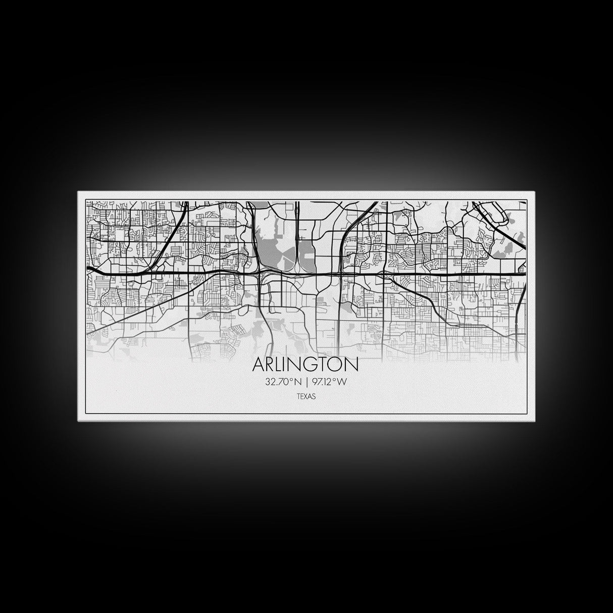 Arlington Street Map, Texas Map, Map Print, Modern Art, Wall Art, Canvas Print, Travel Art, Apartment Décor, Summer Gift, Laundry Room Décor