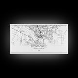 Brownsville Street Map, Texas Map, Map Print, Modern Art, Wall Art, Canvas Art, Realtor Closing Gift, Wall Décor Over The Bed, Couples Gift