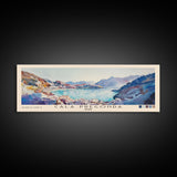 Cala Pregonda, Spain Watercolor Print, Vacation Gift, Spain Wall Art, Beach Painting, Beach Decor, Large Wall Art, Wood Frame Art