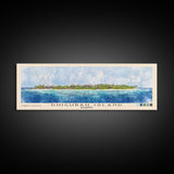 Dhigurah Island, Maldives Watercolor Print, Vacation Gift, Maldives Wall Art, Beach Painting, Beach Decor, Large Wall Art, Wood Frame Art