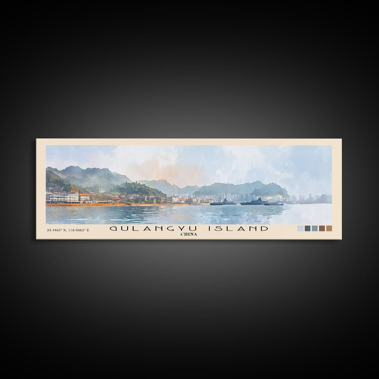 Gulangyu Island, China Watercolor Beach Print, Vacation Gift, China Wall Art, Beach Painting, Beach Decor, Beach Painting