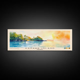 Kanawa Island, Indonesia Watercolor Print, Vacation Gift, Indonesia Wall Art, Beach Painting, Beach Decor, Large Wall Art, Wood Frame Art