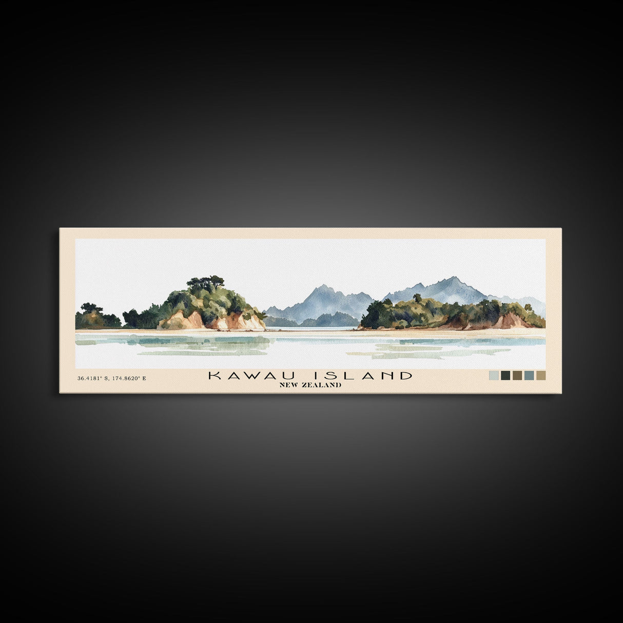 Kawau Island, New Zealand Watercolor Beach Print, Vacation Gift, New Zealand Wall Art, Beach Painting, Beach Decor, Beach Painting