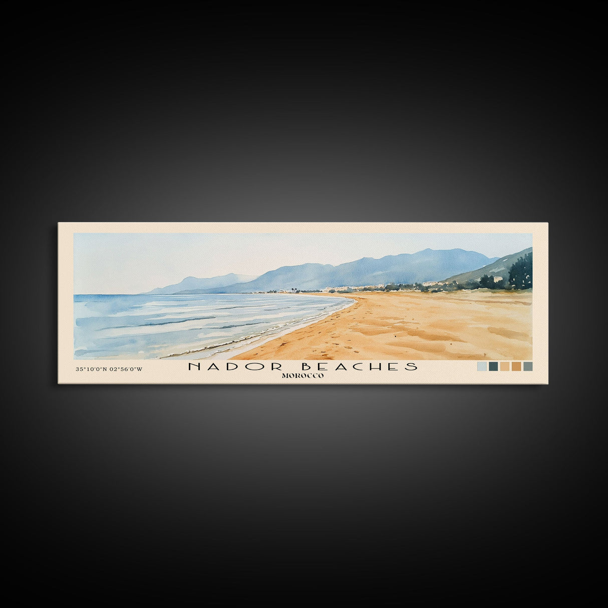 Nador Beaches, Morocco Watercolor Print, Vacation Gift, Morocco Wall Art, Beach Painting, Beach Decor, Beach Or Lakehouse Art