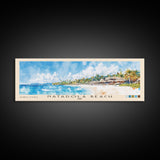 Natadola Beach, Fiji Watercolor Beach Print, Vacation Gift, Fiji Wall Art, Framed Canvas Print, Framed Beach Painting