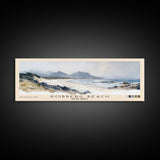 Robberg Beach, South Africa Watercolor Beach Print, Vacation Gift, South Africa Wall Art, Framed Canvas Print, Framed Beach Painting
