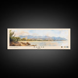 Sanya, China Watercolor Print, Vacation Gift, China Wall Art, Beach Painting, Beach Decor, Large Wall Art, Wood Frame Art