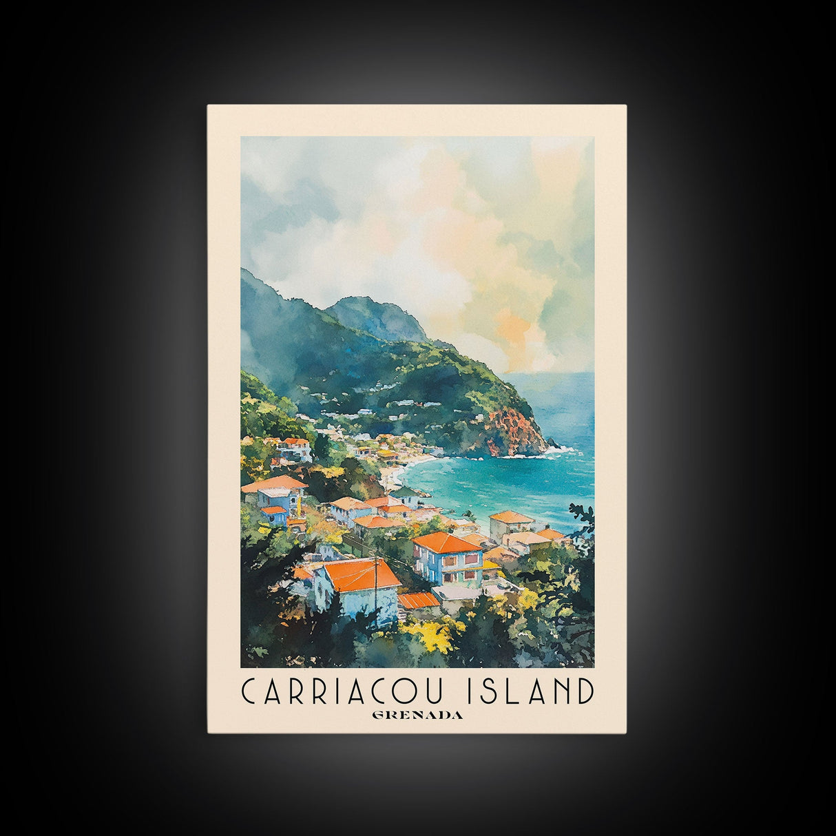 Carriacou Island, Grenada Watercolor Beach Print, Vacation Gift, Grenada Wall Art, Beach Painting, Beach Decor, Beach Painting
