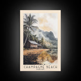 Champagne Beach, Vanuatu Watercolor Print, Vacation Gift, Vanuatu Wall Art, Beach Painting, Beach Decor, Beach Or Lakehouse Art