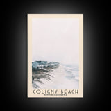 Coligny Beach, South Carolina Watercolor Print, Vacation Gift, South Carolina Wall Art, Beach Painting, Beach Decor, Large Wall Art, Wood Frame Art