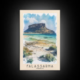 Falassarna, Greece Watercolor Beach Print, Vacation Gift, Greece Wall Art, Beach Painting, Beach Decor, Beach Painting