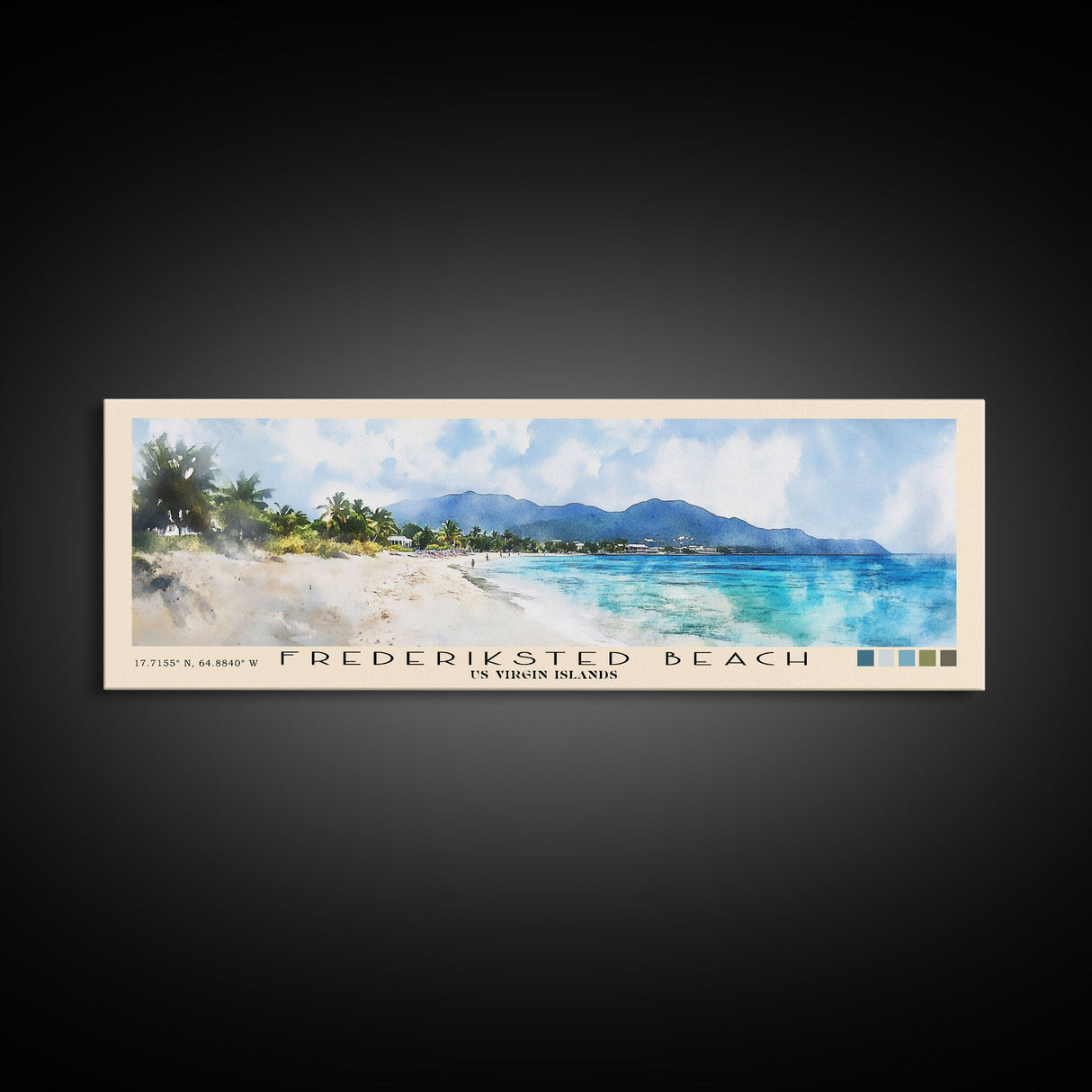Frederiksted Beach, US Virgin islands Watercolor Beach Print, Vacation Gift, US Virgin islands Wall Art, Beach Painting, Beach Decor, Beach Painting