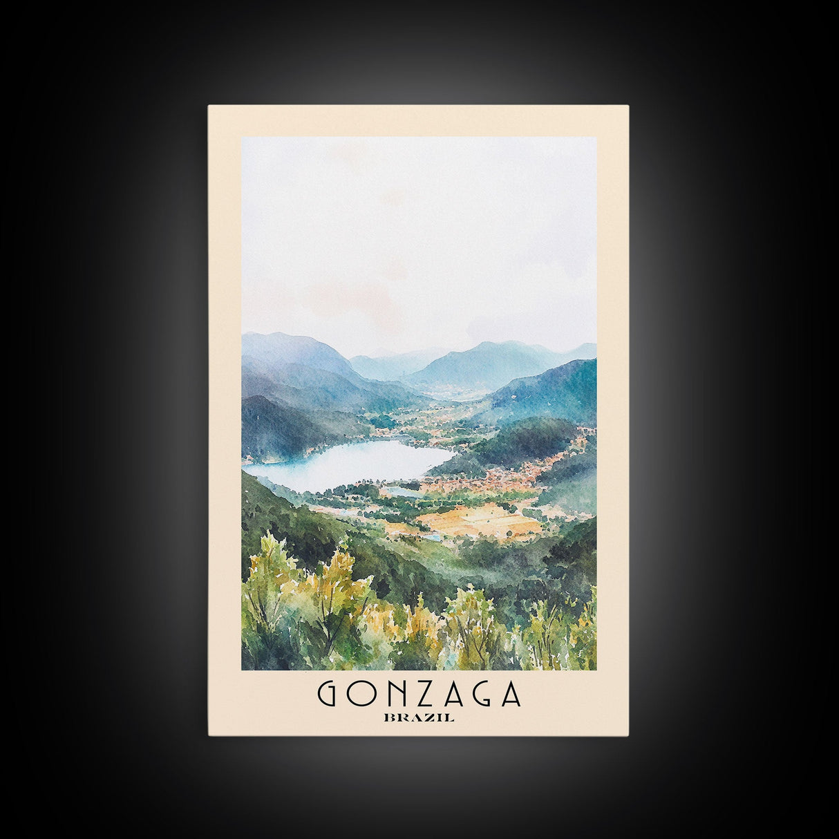 Gonzaga, Brazil Watercolor Beach Print, Vacation Gift, Brazil Wall Art, Beach Painting, Beach Decor, Beach Painting
