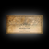 Vintage Washington map print poster or framed canvas | Washington dc city map print poster canvas | District of Columbia print poster canvas