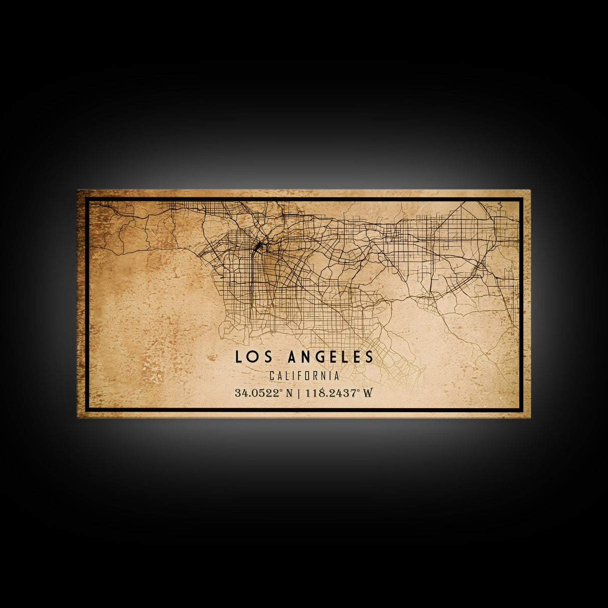 Los Angeles Vintage Map Print | Los Angeles Map | California Map Art | Los Angeles City Road Map Poster | Distressed / Retro LA Street Art