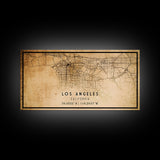 Los Angeles Vintage Map Print | Los Angeles Map | California Map Art | Los Angeles City Road Map Poster | Distressed / Retro LA Street Art